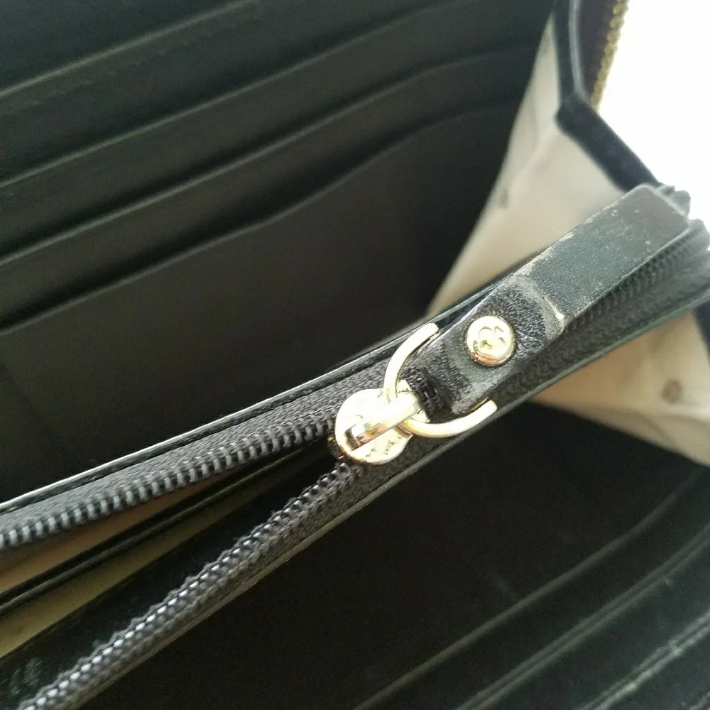 Kate Spade oxblood Quilted Zip Around Wallet